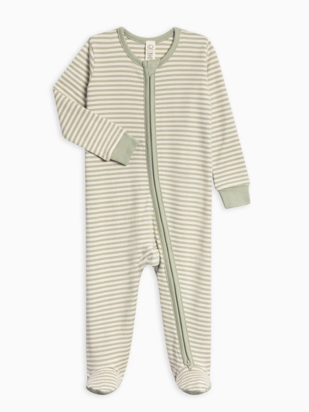Colored organic Peyton Zipper Sleeper mint stripe / 0-3M